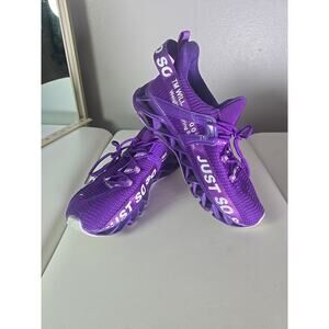 JUST SO SO Mens Running Athletic Sneakers Sport Shoes Non-Slip Purple Size 8